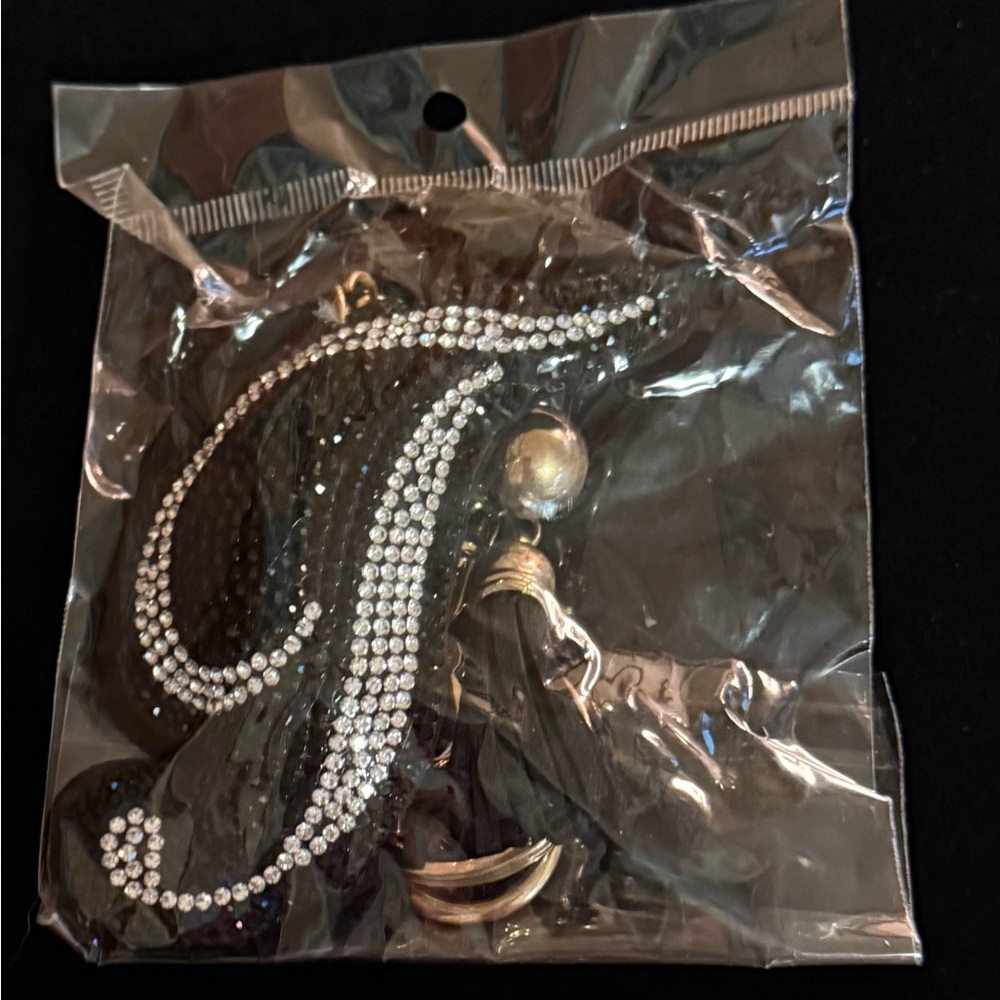 Initial Rhinestone Bag Charm Keyring - Picture 4 of 4